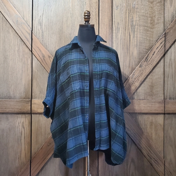 R13 Tops - R13 Plaid Boxy Oversize Plaid Shirt